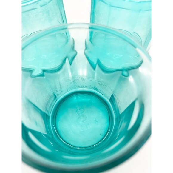Set of 3 Luminarc Working 500 ML Aqua Teal Tumblers 10-panel Made in France - Picture 4 of 6
